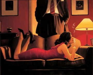 Jack Vettriano œuvres - Le salon de la tentation Contemporain Jack Vettriano